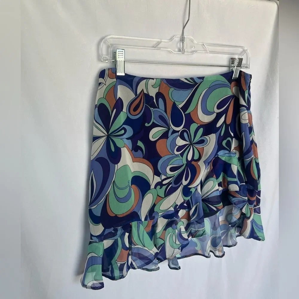 ASOS RUFFLE PRINT MINI SKIRT size 8 - Picture 6 of 11